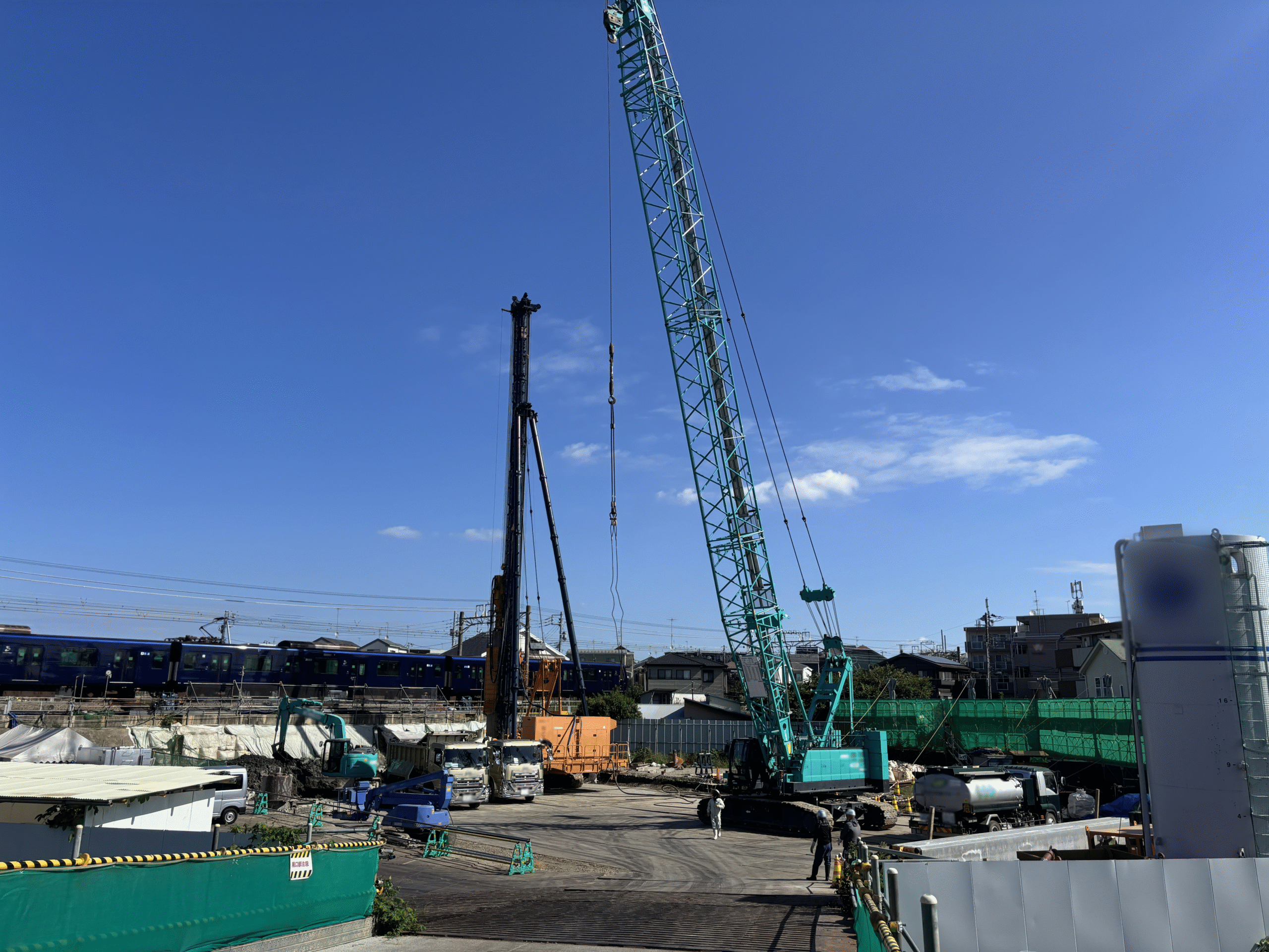 擁壁工事の現場